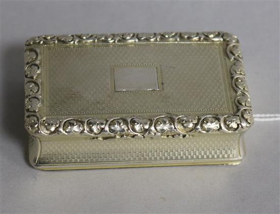 A George IV silver gilt snuff box, presented by Sir. Roland Hill, Rawlings & Summers, London 1829, 73mm.